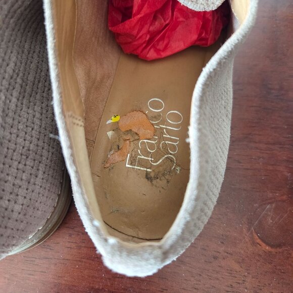 Franco Sarto Womens Size 8M Beige Leather Slip-On Loafers With Textured Design - Picture 4 of 11